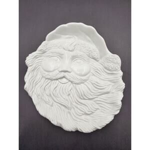 Mikasa Santa's Cookie Plate White Fine Porcelain & Gold Trim Holiday Elegance